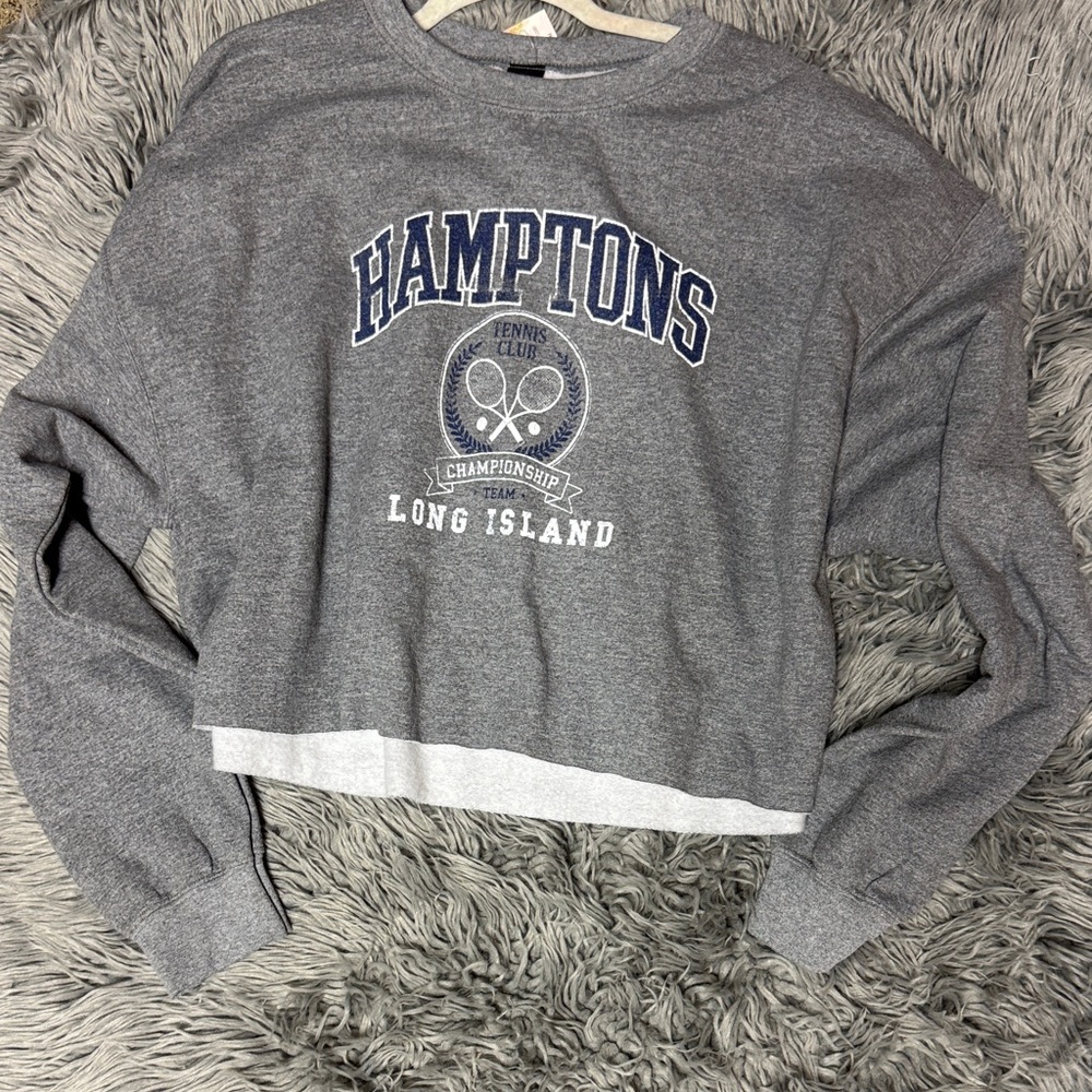 Sweet Claire Gray Crew Neck Sweater